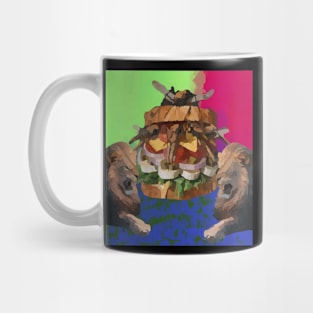 watercolor lions love mosquito sandwich Mug